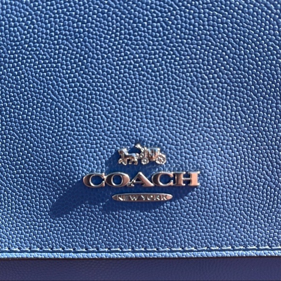 NWT COACH Klare Blue/Silver Leather Chain Strap Crossbody Shoulder Bag. - Picture 6 of 15